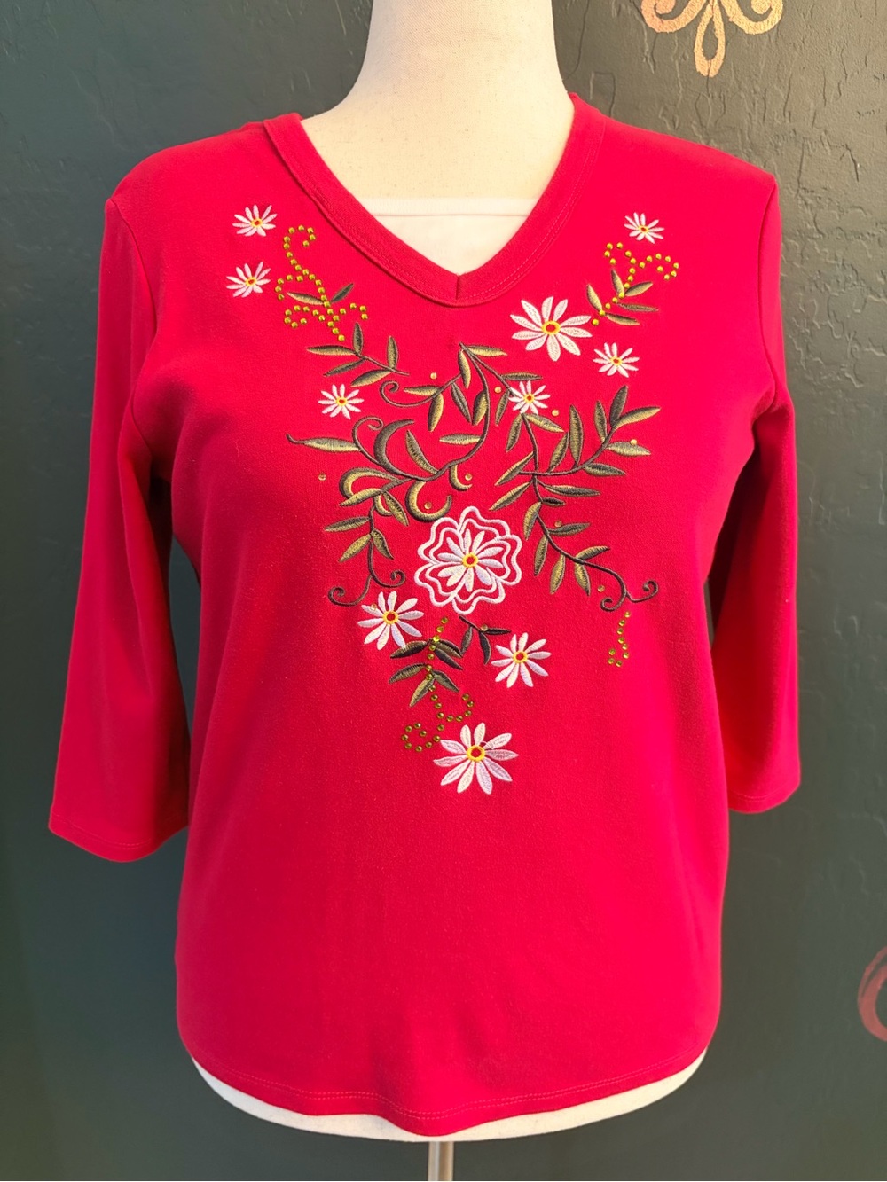 Margaux & Lexi Pink Embroidered Floral Top